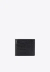 Tom Ford Crocodile Print Leather Wallet In Black
