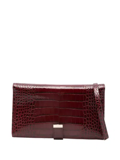 Tom Ford Croc-embossed Wallet In Red