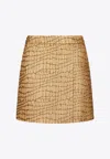 Tom Ford Metallic Croc-jacquard Tailored Wrap Mini Skirt In Gold