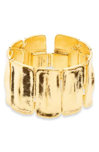 Tom Ford Croc Link Cuff Bracelet In Vintage Gold