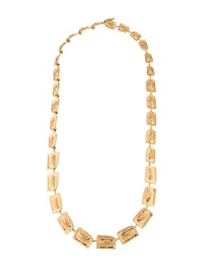 Pre-owned Tom Ford Croc Linked Long Necklace, 32.5" In Multi