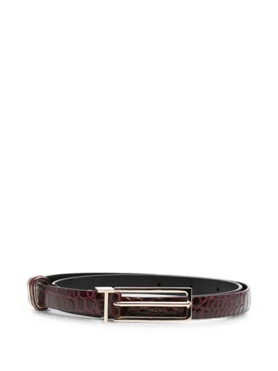 Tom Ford Croc-effect Leather Belt In Brown