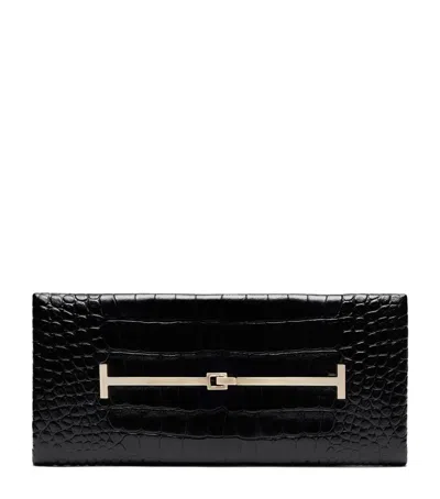 Tom Ford Croc-embossed Leather Clutch Bag In Black