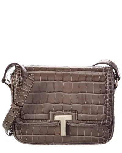 Tom Ford Croc-embossed Leather Shoulder Bag In Brown