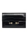 Tom Ford Croc-embossed Leather Wallet In Black