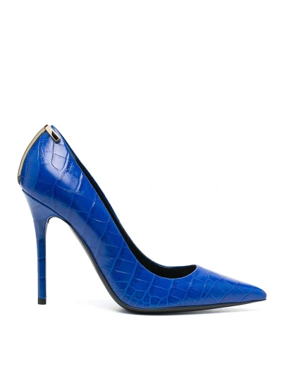 Tom Ford Crocembossed Pumps In Blue