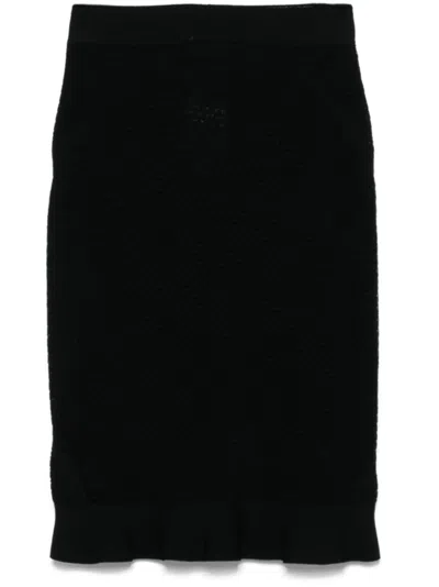 Tom Ford Crochet-knit Skirt In Black