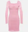 Tom Ford Open-knit Square-neck Minidress In Pink