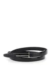Tom Ford Crocodile Texture Adjustable Leather Strap In Black