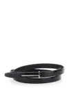 Tom Ford Crocodile Texture Adjustable Leather Strap In Black