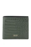 TOM FORD TOM FORD CROCO-EMBOSSED LEATHER BIFOLD WALLET MEN