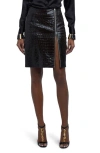 TOM FORD CROCO EMBOSSED LEATHER SKIRT