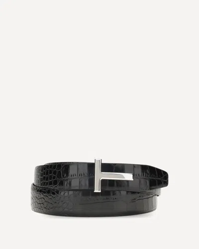 TOM FORD CROCO LEATHER BELT