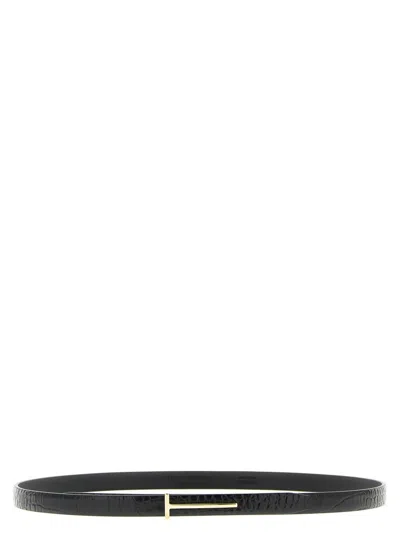 Tom Ford Crocodile Belt In Brown