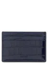 Tom Ford Croco Embossed Leather Cardholder In Blue