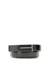 Tom Ford Crocodile-effect Belt In Black