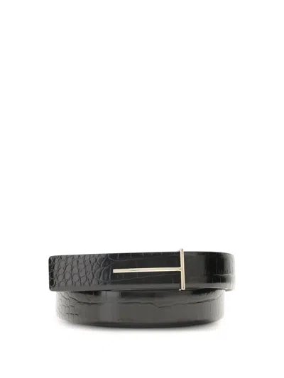 TOM FORD CROCODILE-EFFECT BELT