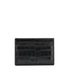 Tom Ford Compact Crocodile-embossed Calf Leather Wallet In Black