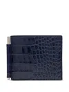 Tom Ford Crocodile-effect Card Holder In Blue