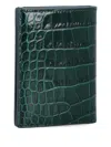 Tom Ford Crocodile-effect Card Holder In Green