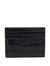 Tom Ford Crocodile-effect Cardholder In Black