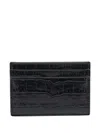 Tom Ford Crocodile Texture Wallet And Cardholder In Black