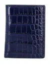 Tom Ford Folding Card Holder Crocco Print Leather In Blue