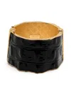 Tom Ford Crocodile-effect Cuff Bracelet In 黑色