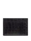 Tom Ford Compact Wallet Crocodile Embossed Texture In Black