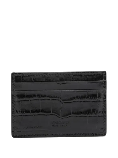 Tom Ford Crocodile-effect Wallet In Black