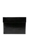 Tom Ford Crocodile-embossed Black Wallet With Flap Closure In Black
