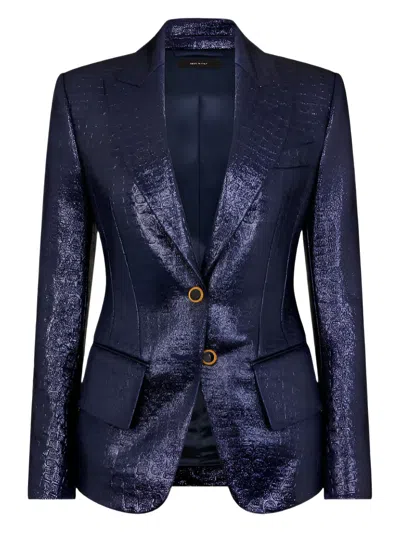 TOM FORD CROCODILE-EMBOSSED BLAZER