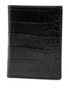 Tom Ford Crocodile Embossed Bi-fold Wallet And Cardholder In Black