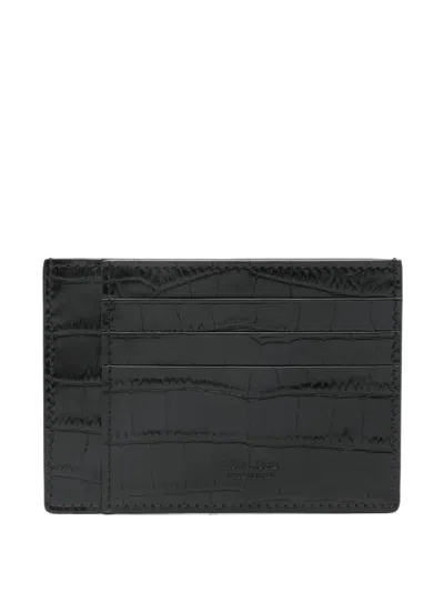 Tom Ford Crocodile-embossed Card Holder In Black