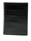 Tom Ford Crocodile Embossed Bi-fold Wallet And Cardholder In Black