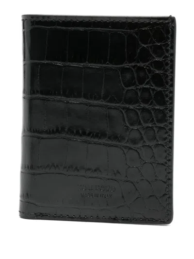 TOM FORD CROCODILE-EMBOSSED CARD HOLDER