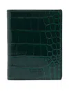 Tom Ford Croco Exotic Line Folding Cards Holder In Green