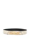Tom Ford Crocodile-embossed Chain-link Belt In Neutral