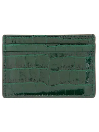 Tom Ford Crocodile-embossed Leather Card Holder In Black