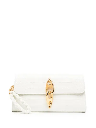 Tom Ford Crocodile-embossed Leather Clutch In White