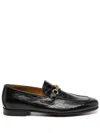 Tom Ford Crocodile-embossed Leather Loafers In 黑色