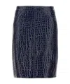 Tom Ford Crocodile-embossed Leather Miniskirt In Black