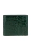 Tom Ford Bi-fold Wallet In Crocodile Leather In Green