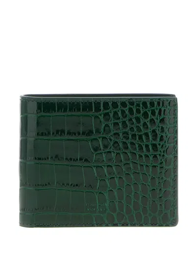 TOM FORD CROCODILE-EMBOSSED LEATHER WALLET
