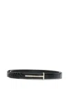 Tom Ford Crocodile Texture Adjustable Leather Strap In Black