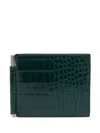Tom Ford Bi-fold Wallet With Money Clip Feature In Green