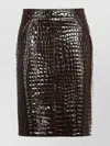 Tom Ford Crocodile Fitted High-waisted Knee-length Skirt