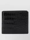 Tom Ford Crocodile Leather Bifold Wallet Card Holder In Black