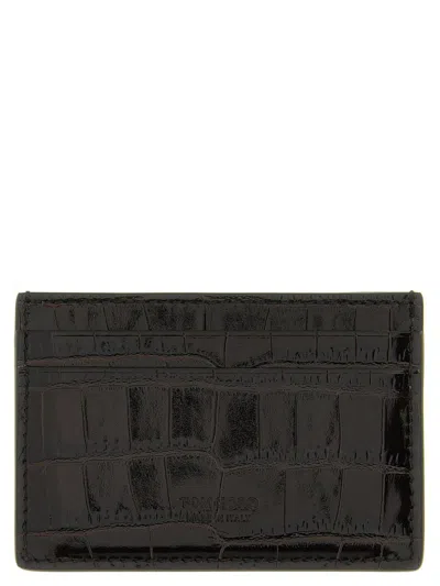 TOM FORD TOM FORD CROCODILE LEATHER CARD HOLDER