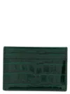 Tom Ford Crocodile Texture Card Holder Compact Design In Green